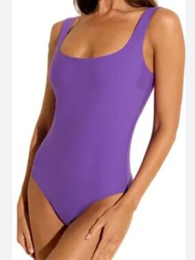 AURIC San Juan del Sur Purple One Piece Swimsuit Size XL NWT